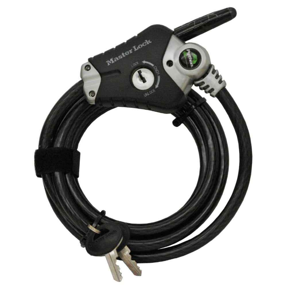 Master Lock Steel Keyed Cable Lock, 72-in, Black, 1 ea