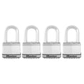 Master Lock Steel Keyed Padlock, 2-in, 4 ea