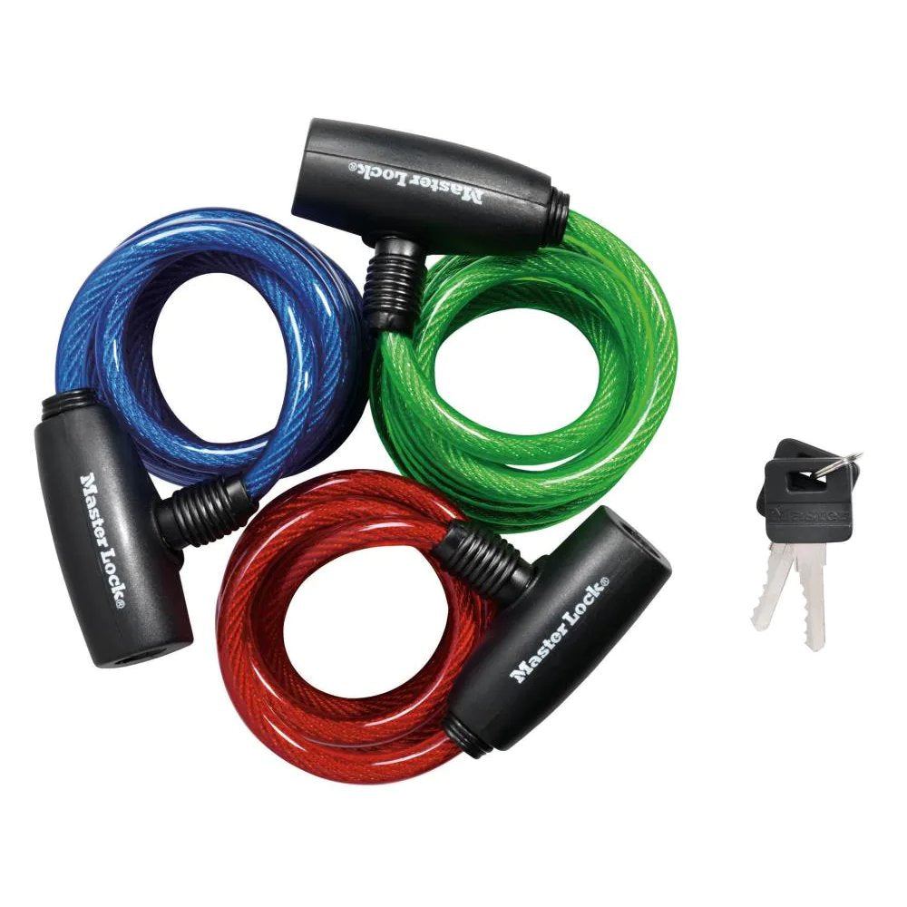 Master Lock 6-ft Cable Lock, Assorted Colors, 3 ea