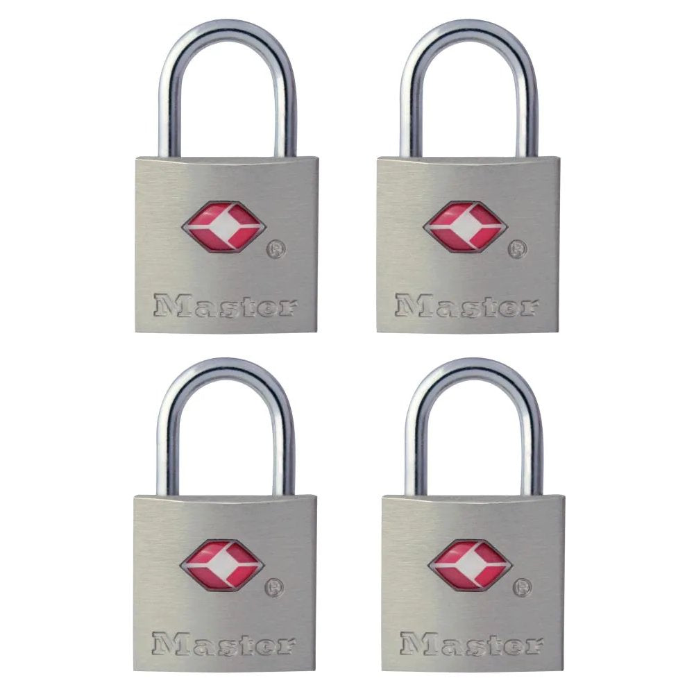 Master Lock Steel Keyed Padlock, 0.875-in, 4 ea