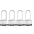 Master Lock Steel Keyed Padlock, 2.058-in, 4 ea