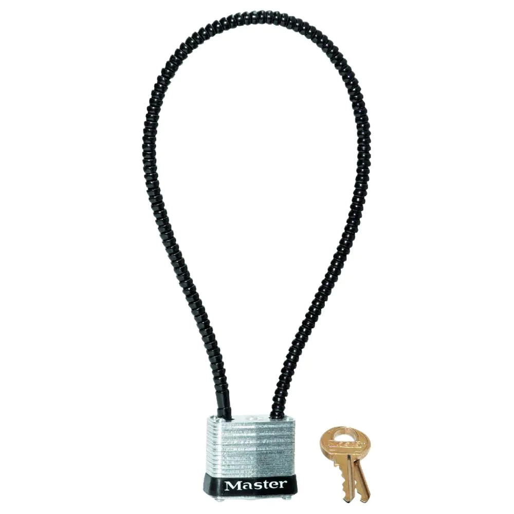 Master Lock 14 Inch Braided Steel Cable Gun Lock with Wide Laminated Steel Padlock, 1 ea
