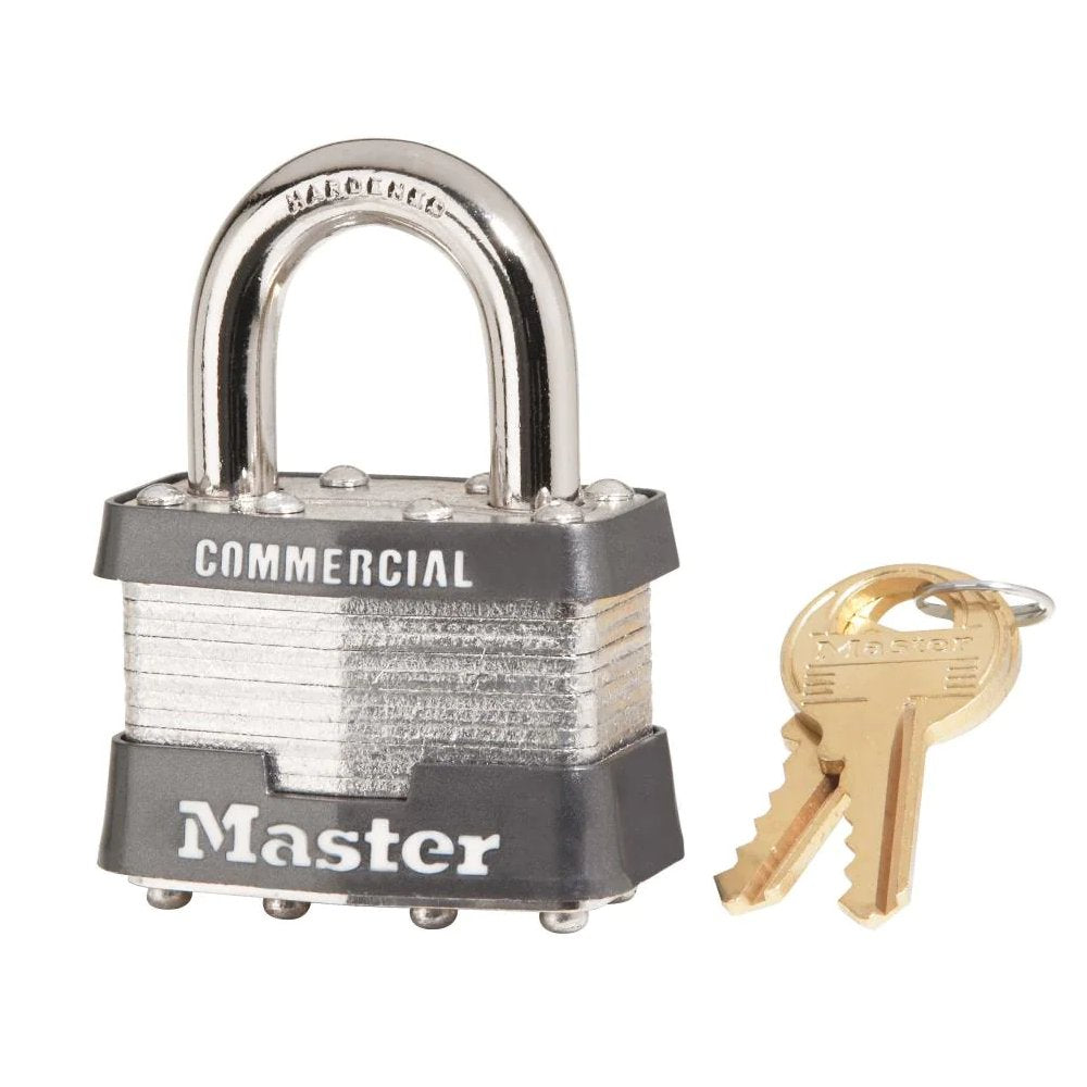 Master Lock Wide Laminated Steel Pin Tumbler Padlock, 1-3/4 in, 1 ea