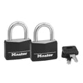 Master Lock Aluminum Keyed Padlock, 1.78-in, 2 ea