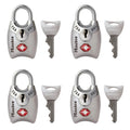 Master Lock Zinc Keyed Padlock, 1-in, 4 ea