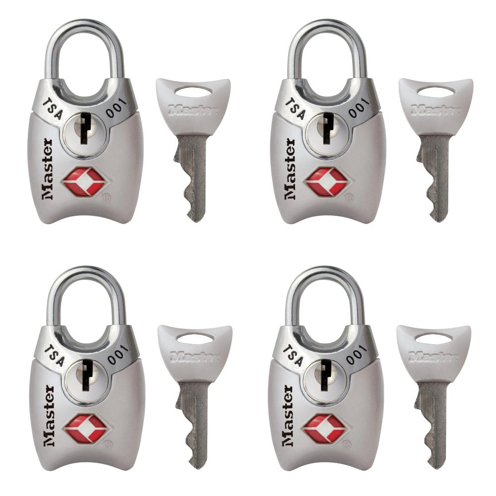 Master Lock Zinc Keyed Padlock, 1-in, 4 ea