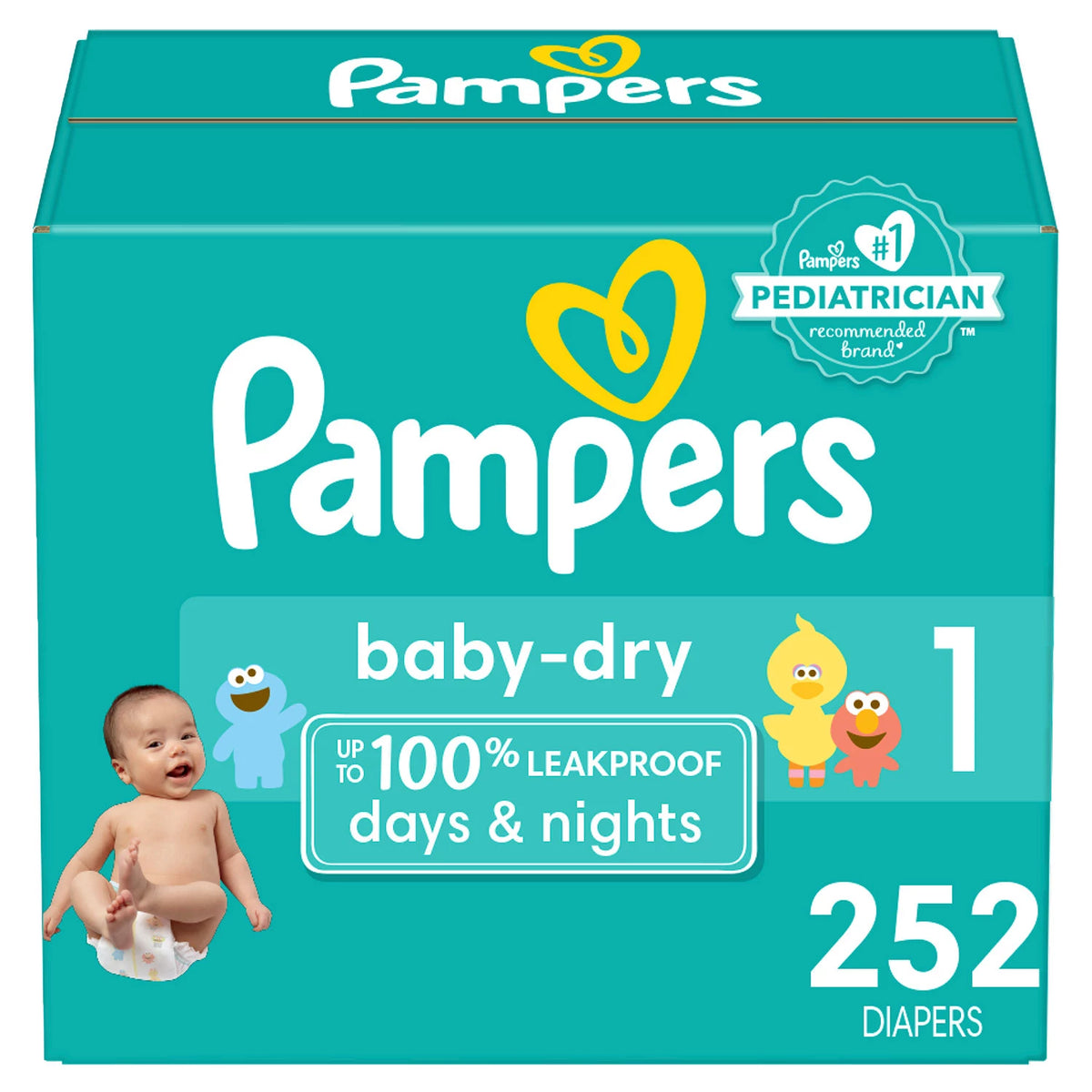 Pampers Baby Dry One-Month Supply Diapers, Size 2, 234 ea