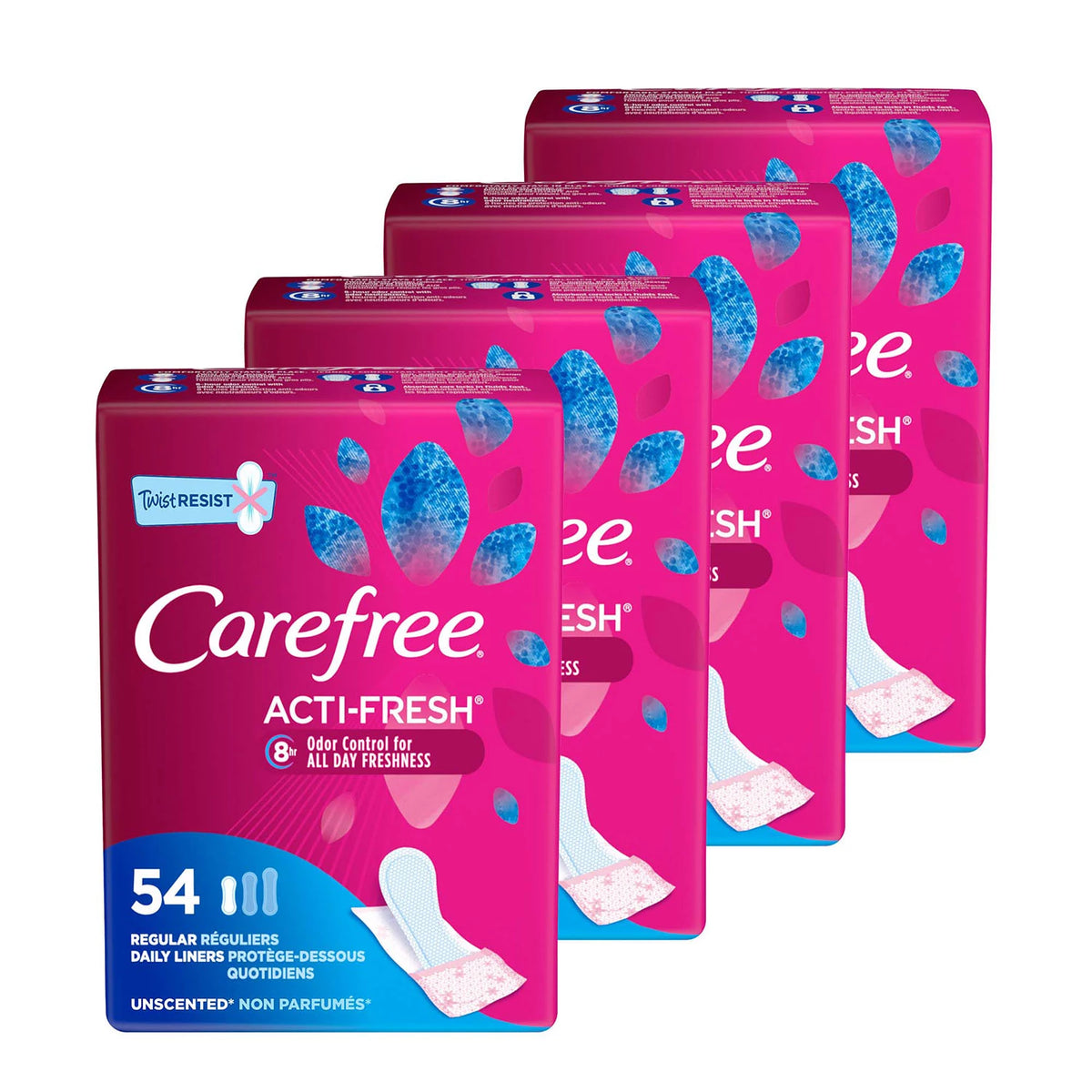 Carefree Actifresh Panty Liner Packs, Regular To Go, 4 ea