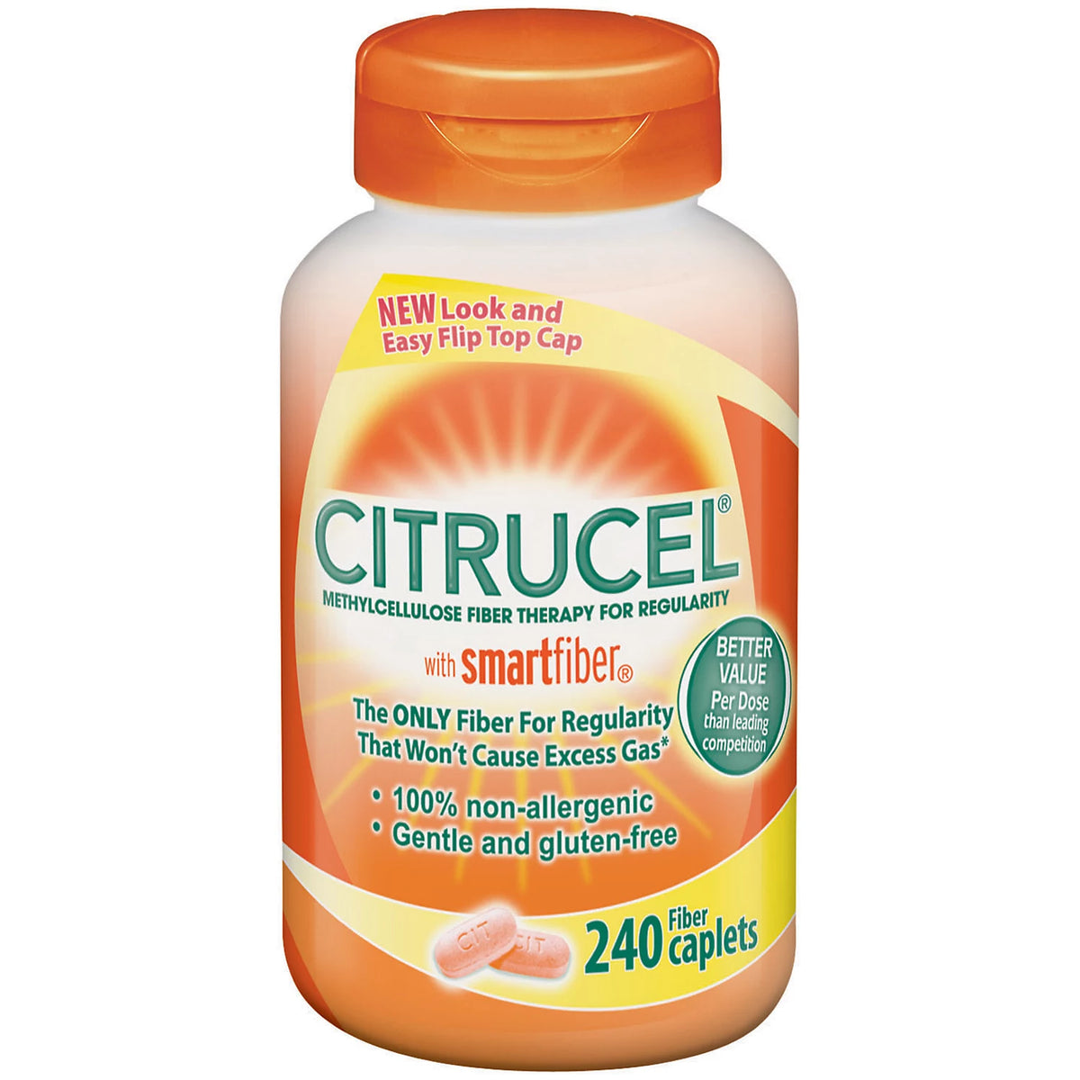 Citrucel with SmartFiber Methylcellulose Fiber Therapy Caplets, 240 ea