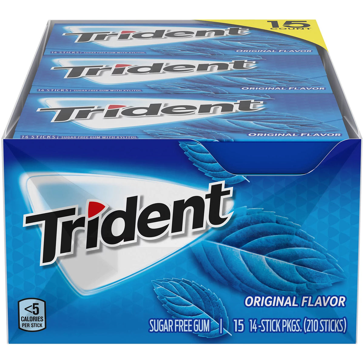 Trident Sugar-Free Gum Packs, Original Flavor, 15 ea