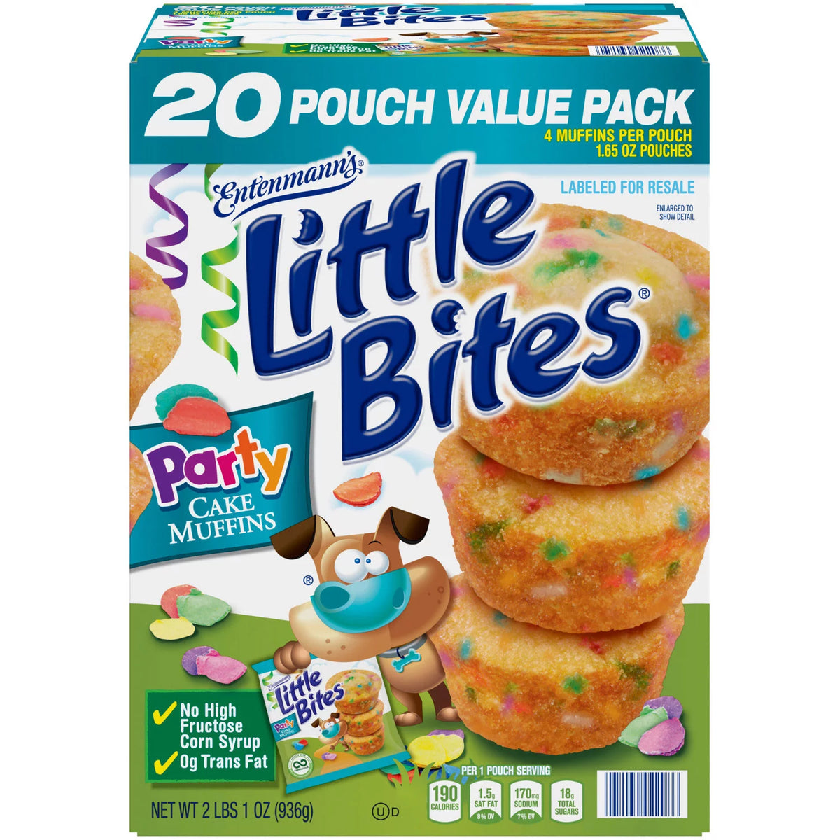Entenmann's Little Bites Party Cake Muffins Pack, 20 ea