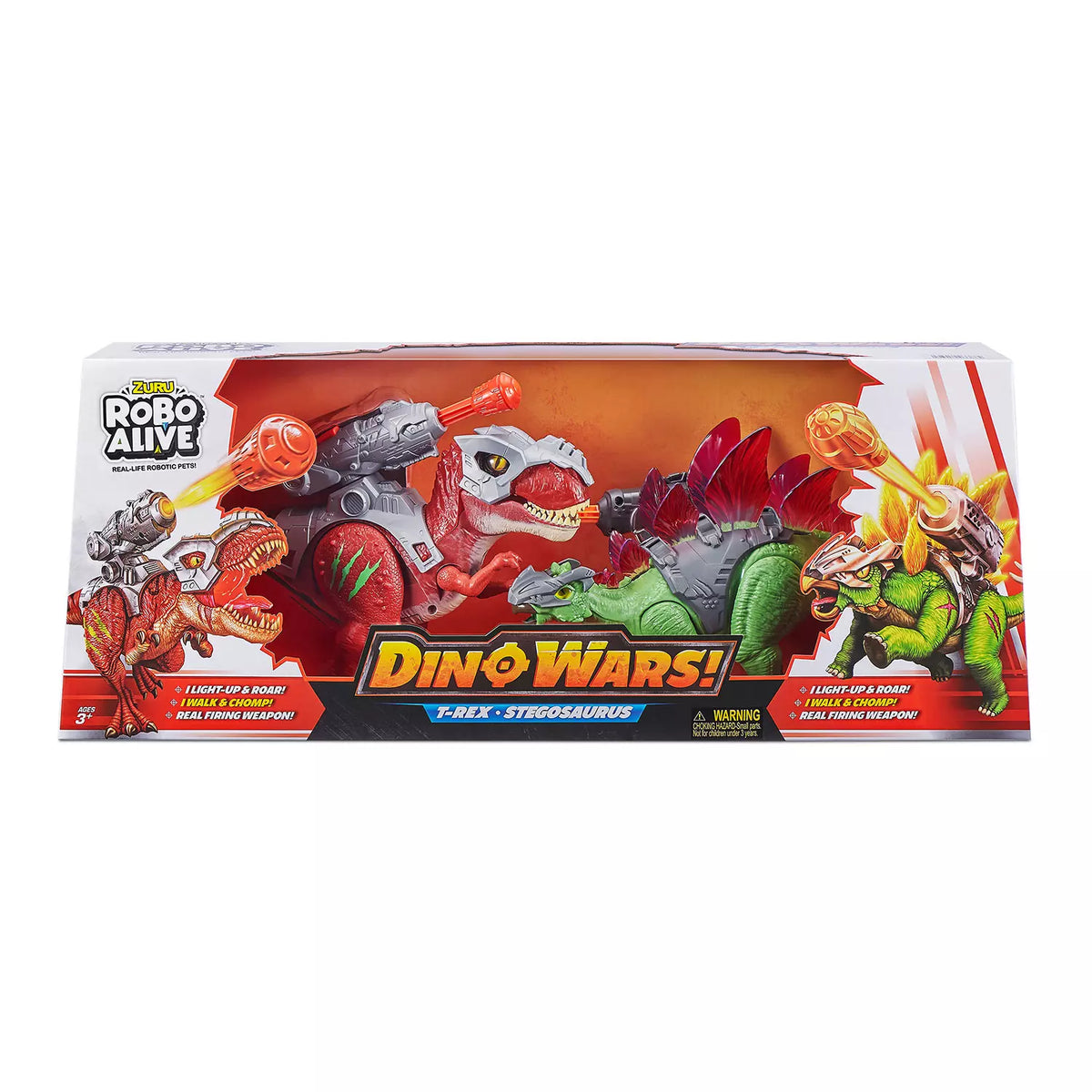 Zuru Robo Alive Dino Wars Combo Pack, Stegosaurus And T-Rex, 1 ea