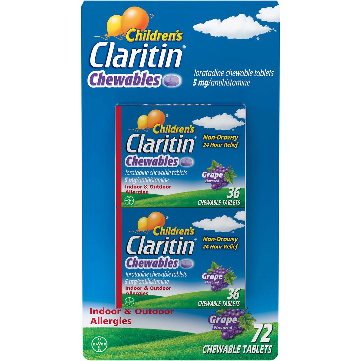 Children's Claritin Grape Chewable Allergy Tablets, 70 ea