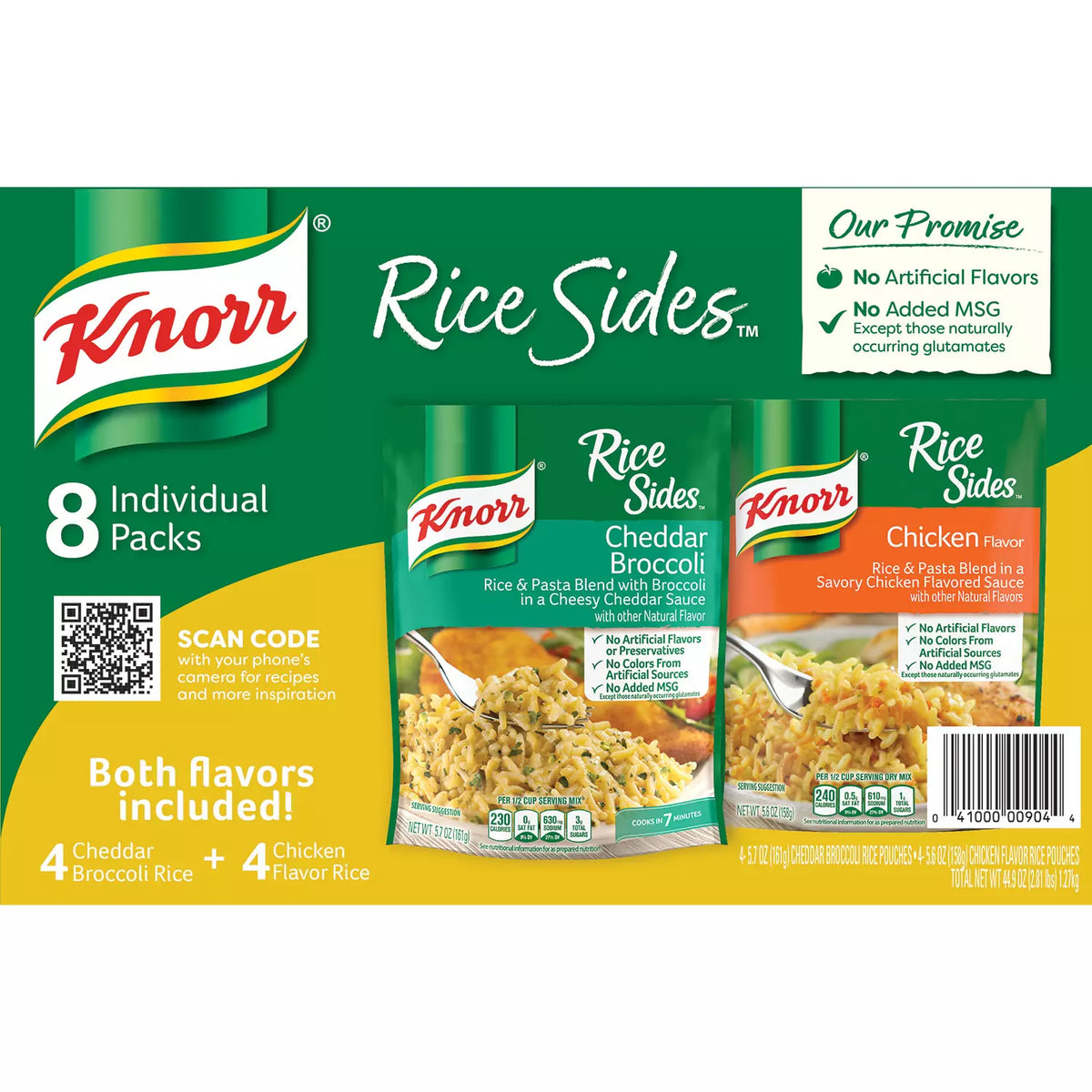 Knorr Rice Sides Variety Pack, Cheddar Broccoli and Chicken, 8 ea