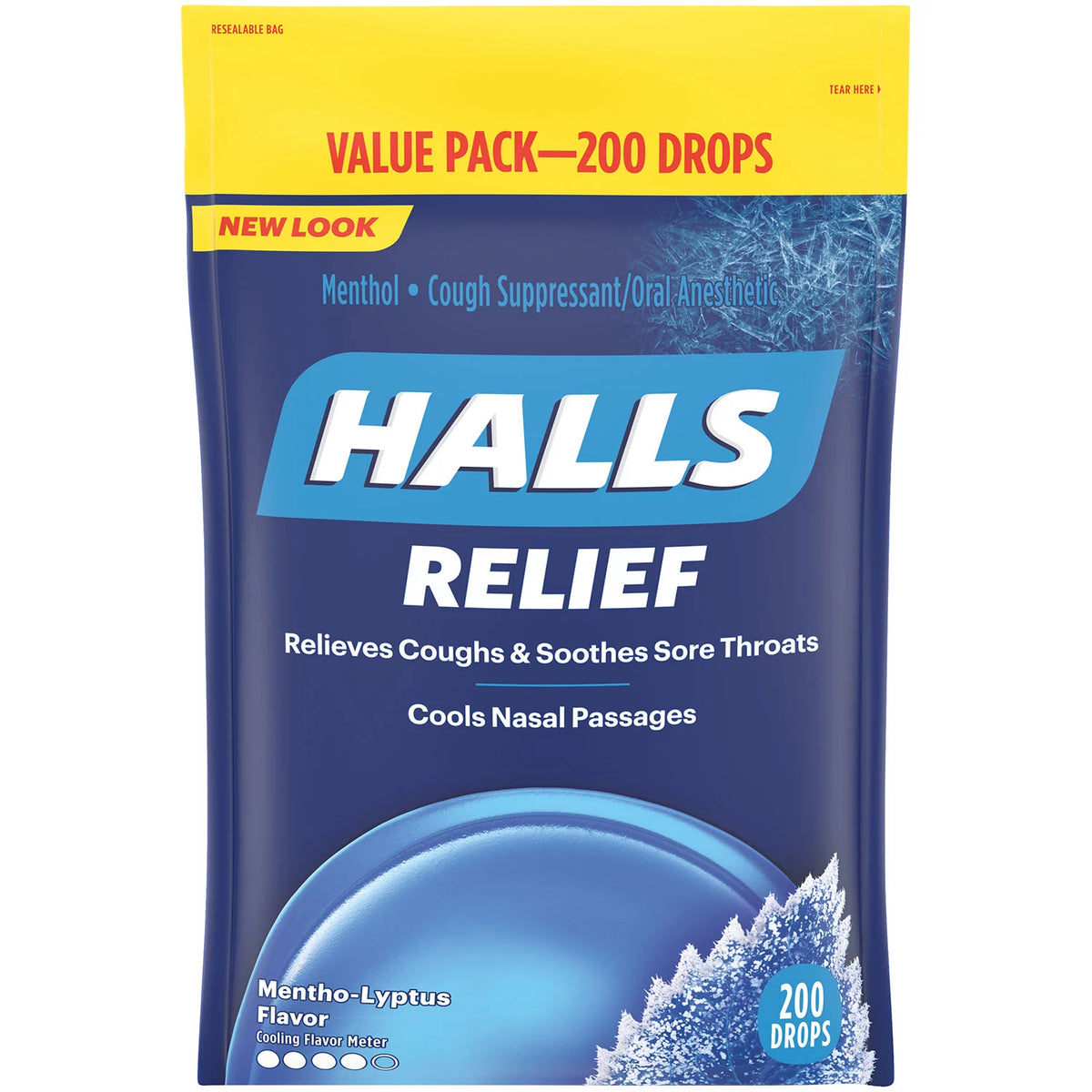 Halls Relief Menthol-Lyptus Cough Drops, Value Pack, 200 ea