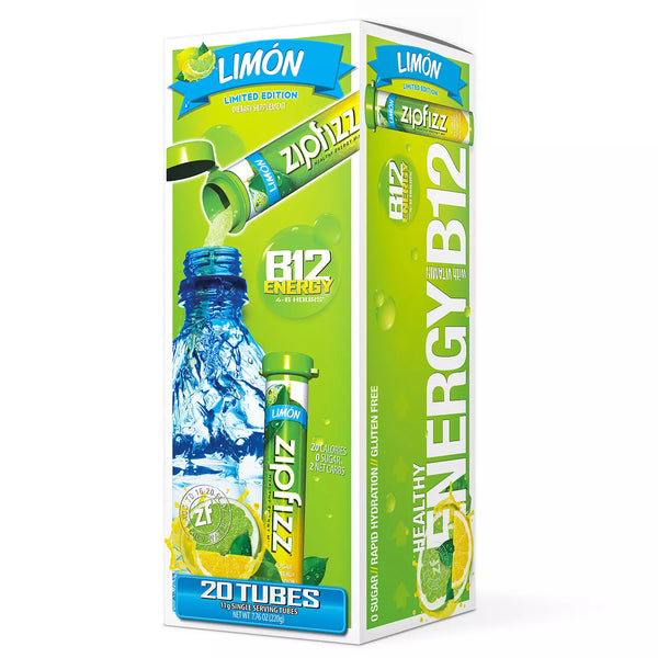 Zipfizz Energy Drink Mix, Limon, 20 ea
