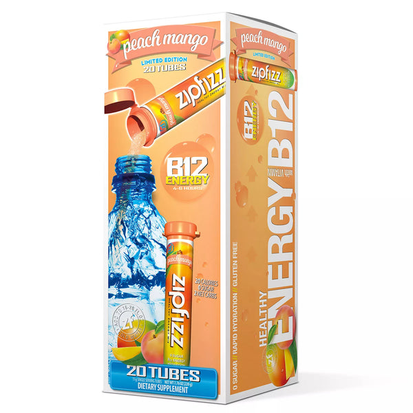 Zipfizz Energy Drink Mix, Peach Mango, 20 ea