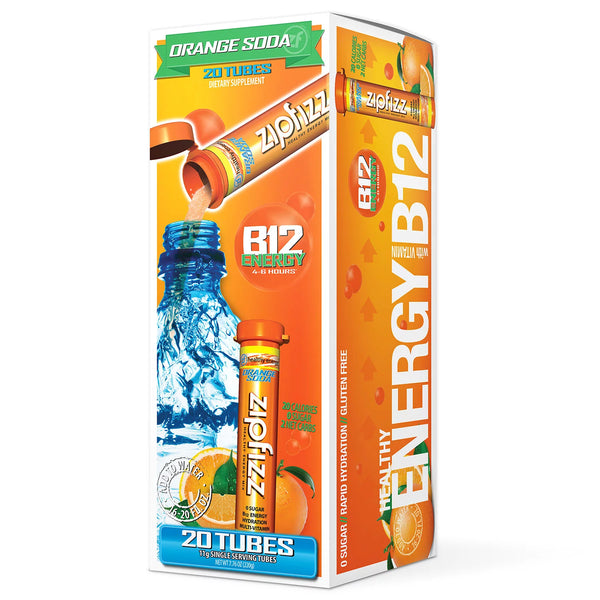 Zipfizz Energy Drink Mix, Orange Soda, 20 ea