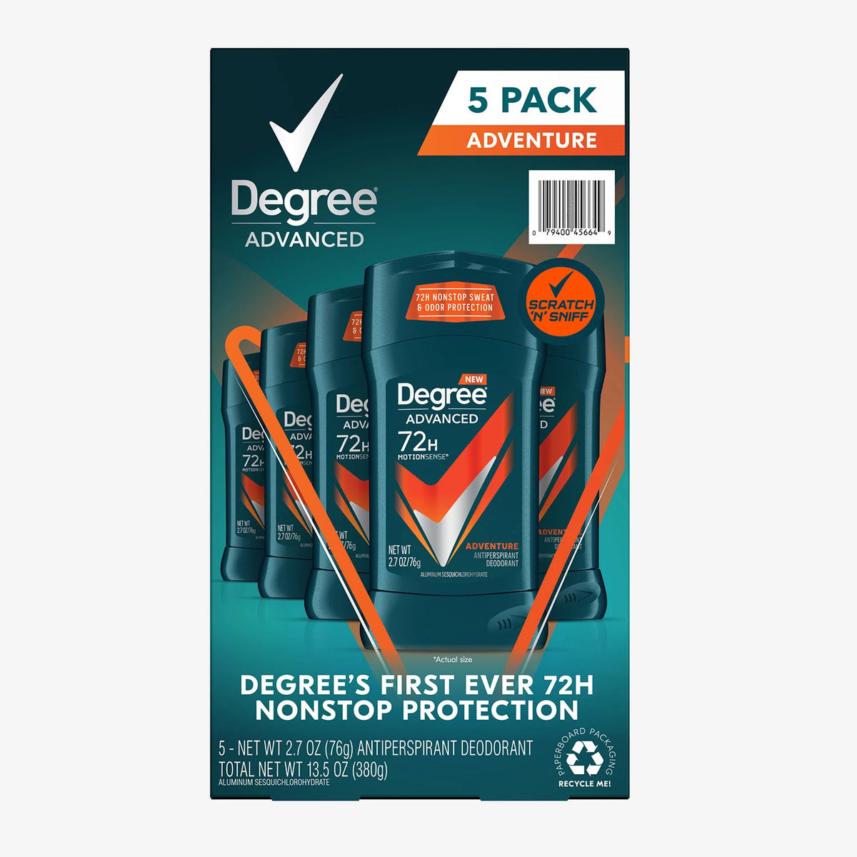 Degree for Men Advanced Protection Antiperspirant, Adventure, 5 ea