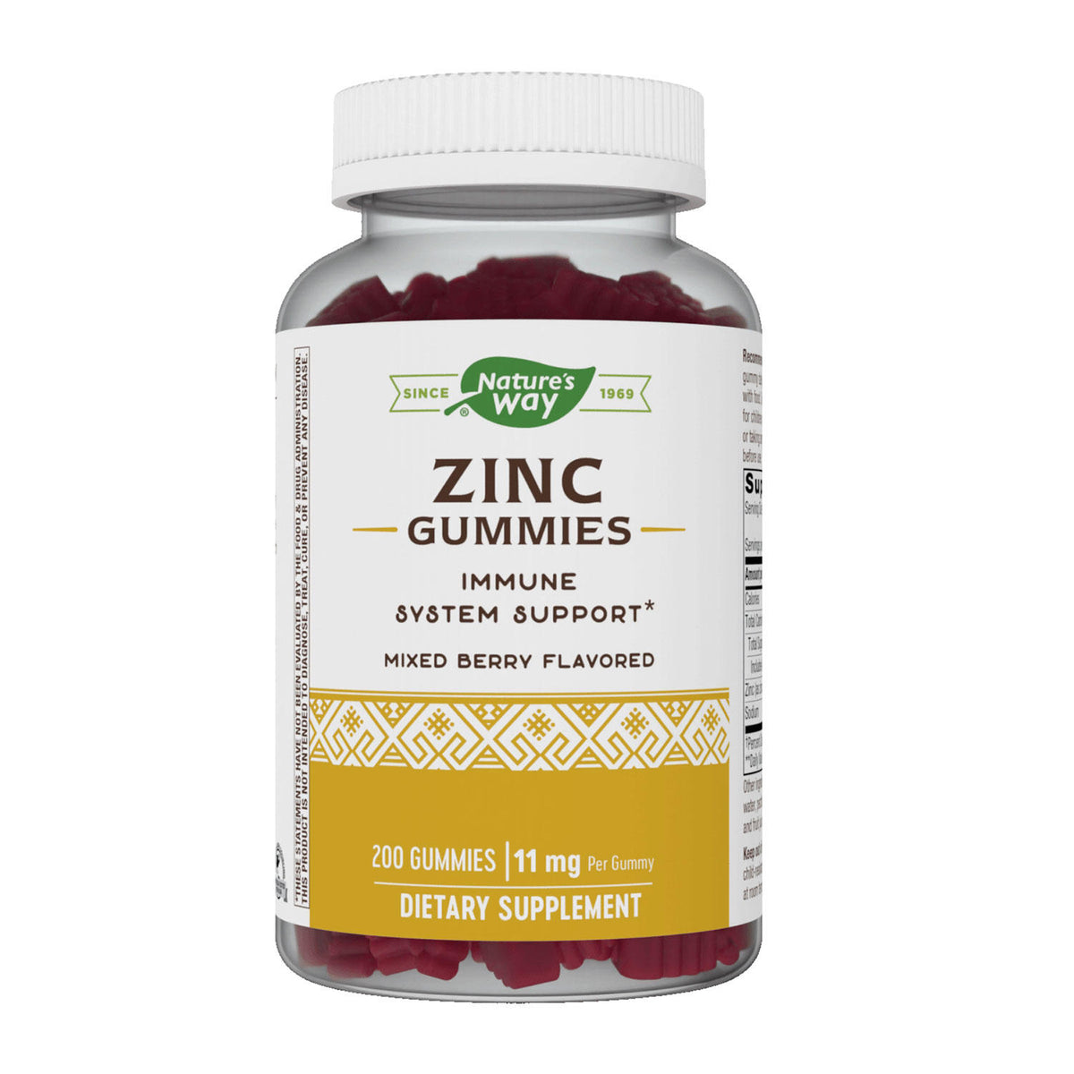 Nature's Way Zinc Gummies, Mixed Berry Flavored, 200 ea