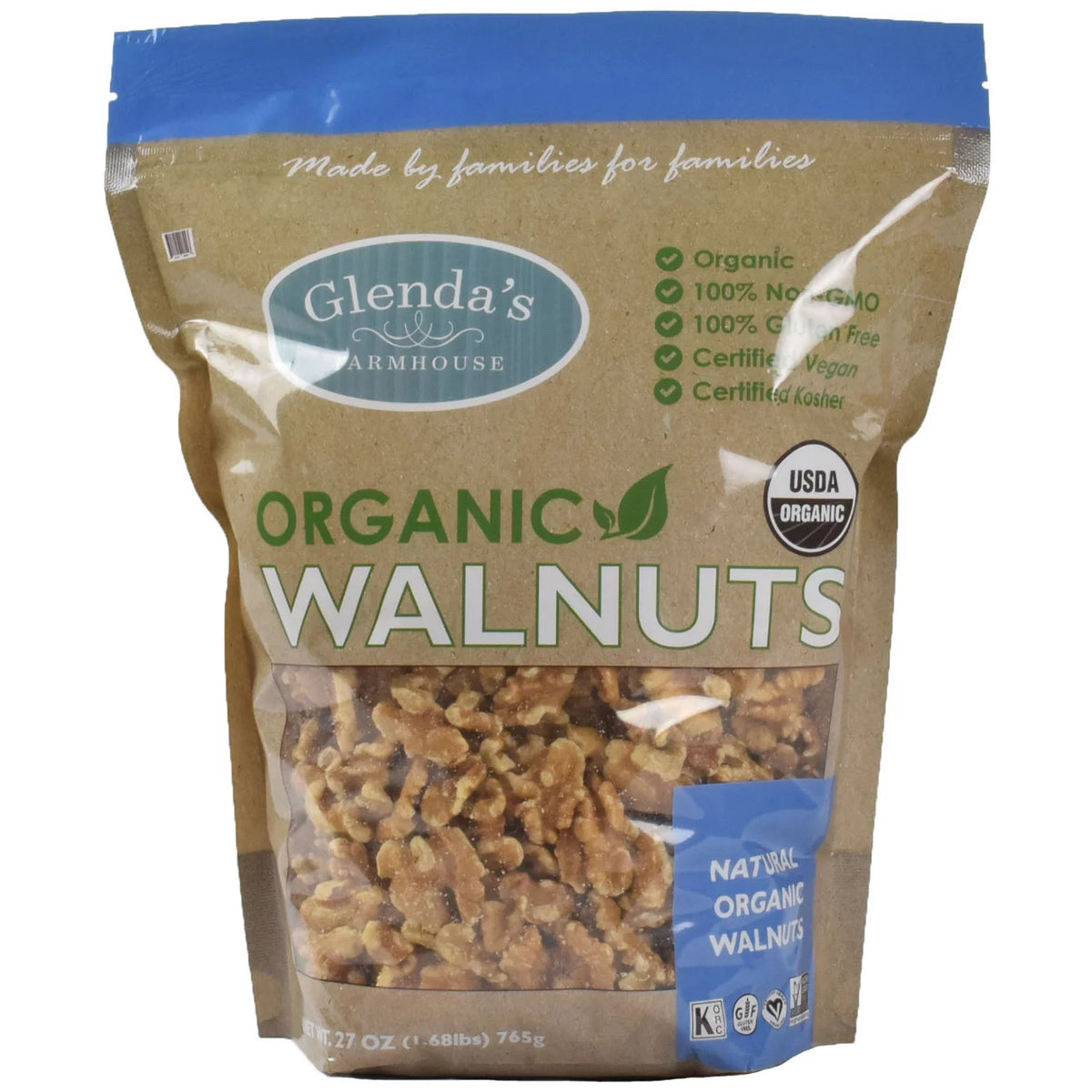 Glenda's Farmhouse Organic Walnuts Bag, 27 oz