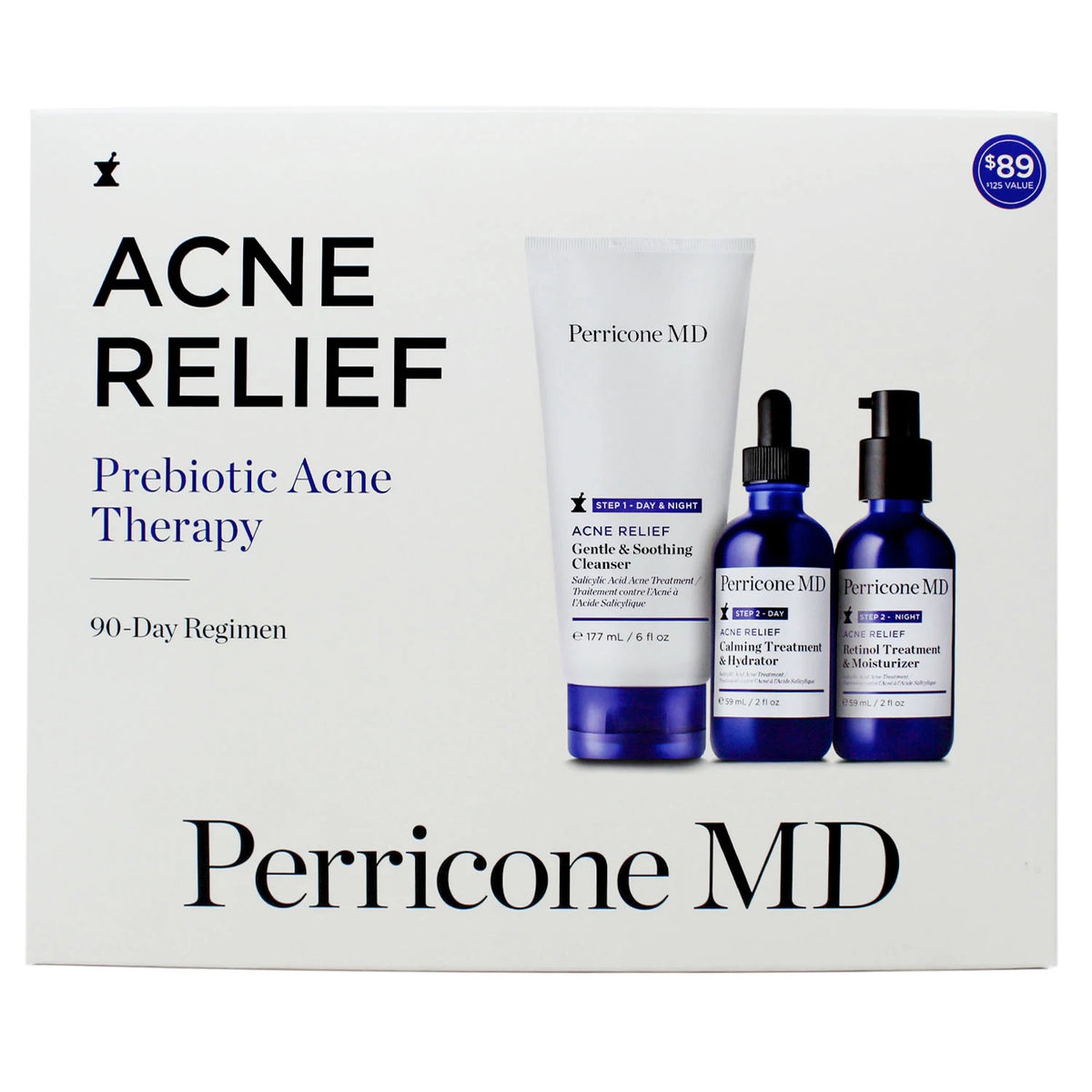 Perricone MD Acne Relief Prebiotic Acne Therapy 90 Day Kit, 1 ea