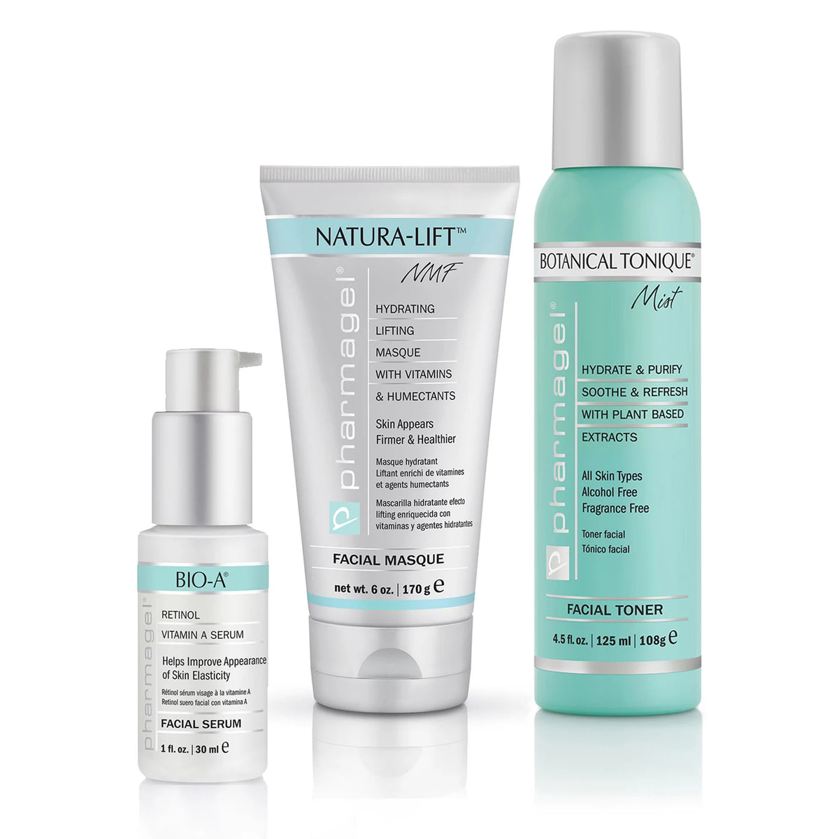 Pharmagel Mask Acne Kit With Natura Lift, Botanical Tonique Mist, and Bio A, 1 ea