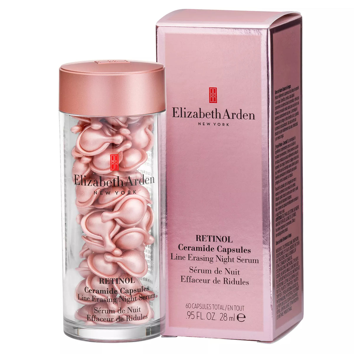 Elizabeth Arden Retinol Ceramide Capsules, Line Erasing Night Serum, 60 ea