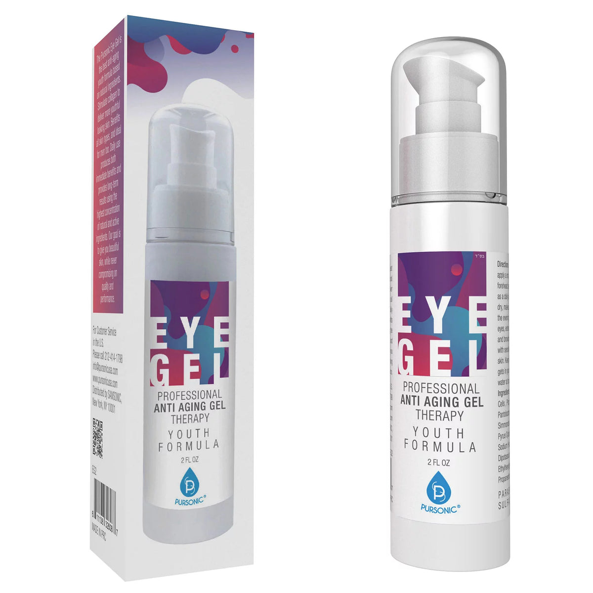 Pursonic Professional Youth Formula Anti-Aging Eye Gel Therapy, 2 oz