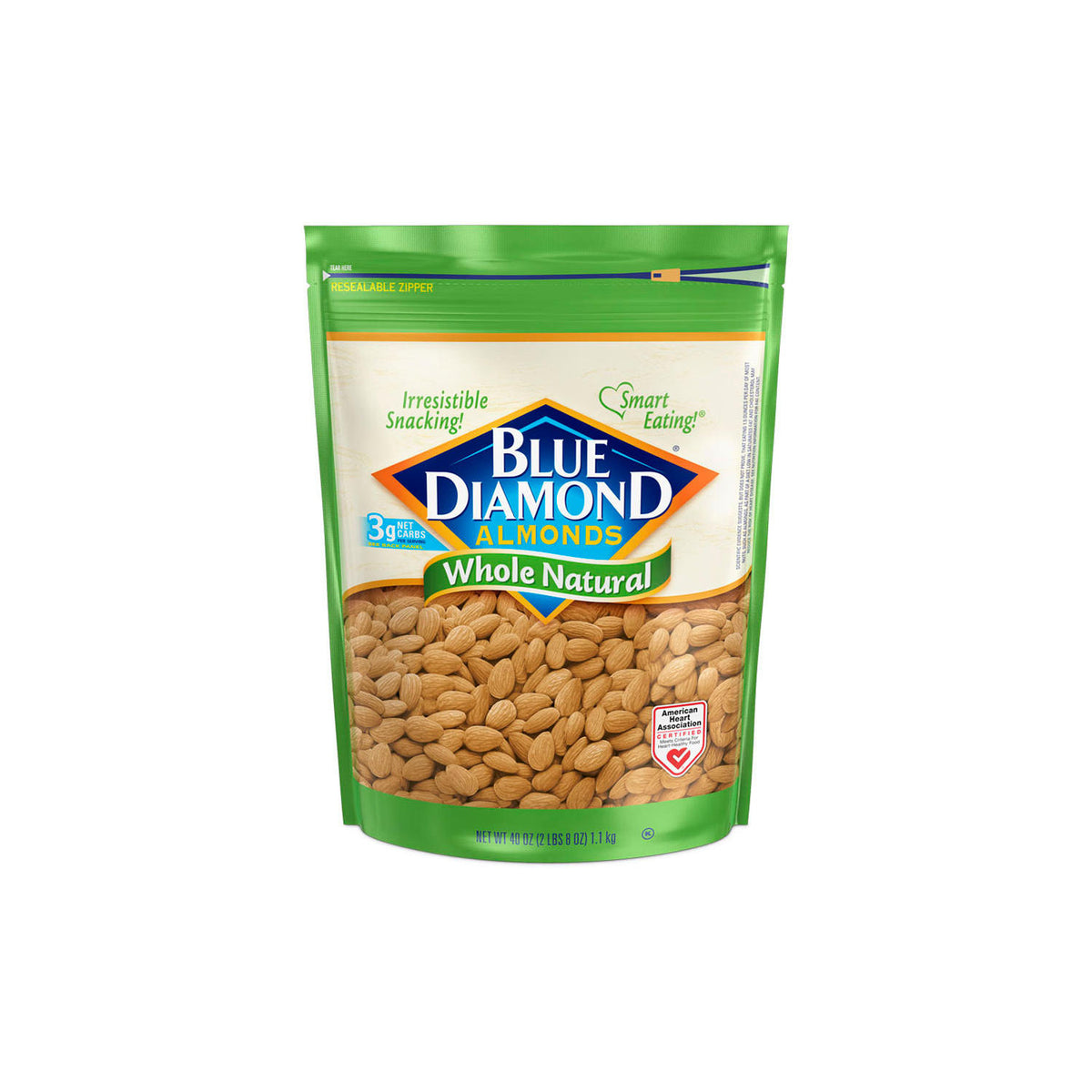 Blue Diamond Whole Natural Almonds, 40 oz