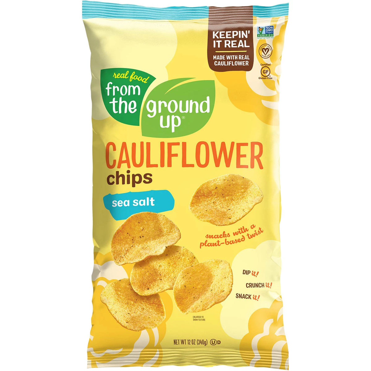 Real Food From The Ground Up Cauliflower Sea Salt Chips, 12 oz