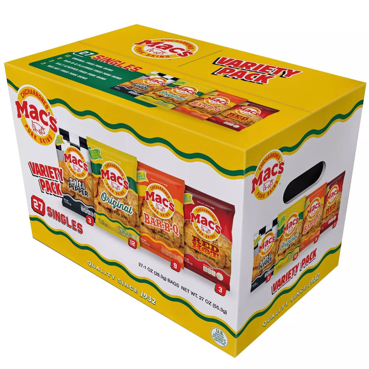 Mac's Variety Pack Pork Skins, 27 ea
