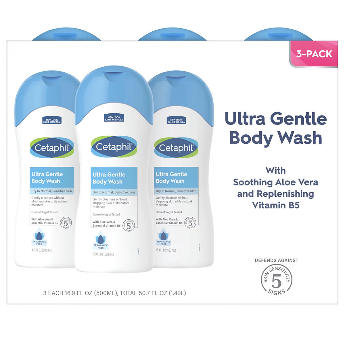 Cetaphil Gentle Body Wash Pack, 3 ea
