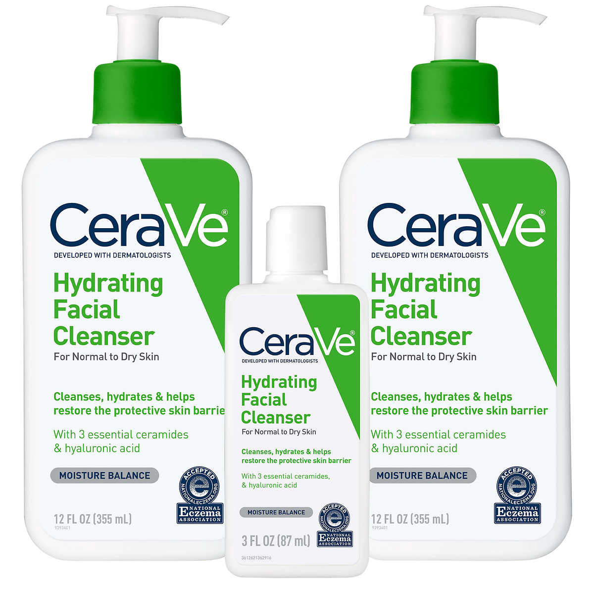 Cerave Hydrating Facial Cleanser Set, 3 ea