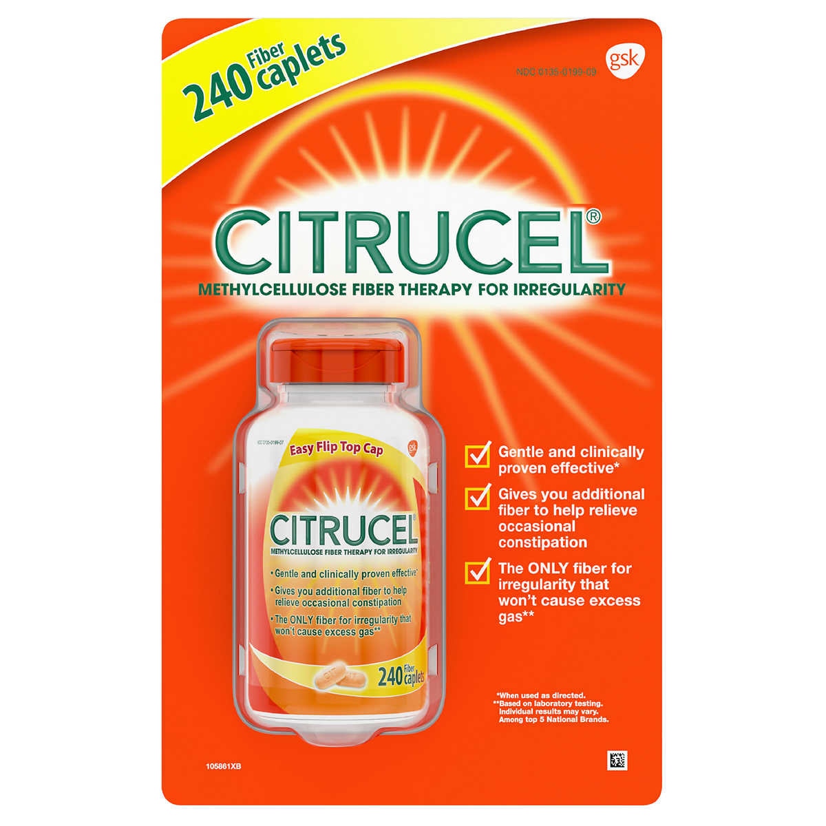 Citrucel Fiber Therapy Caplets, 240 ea