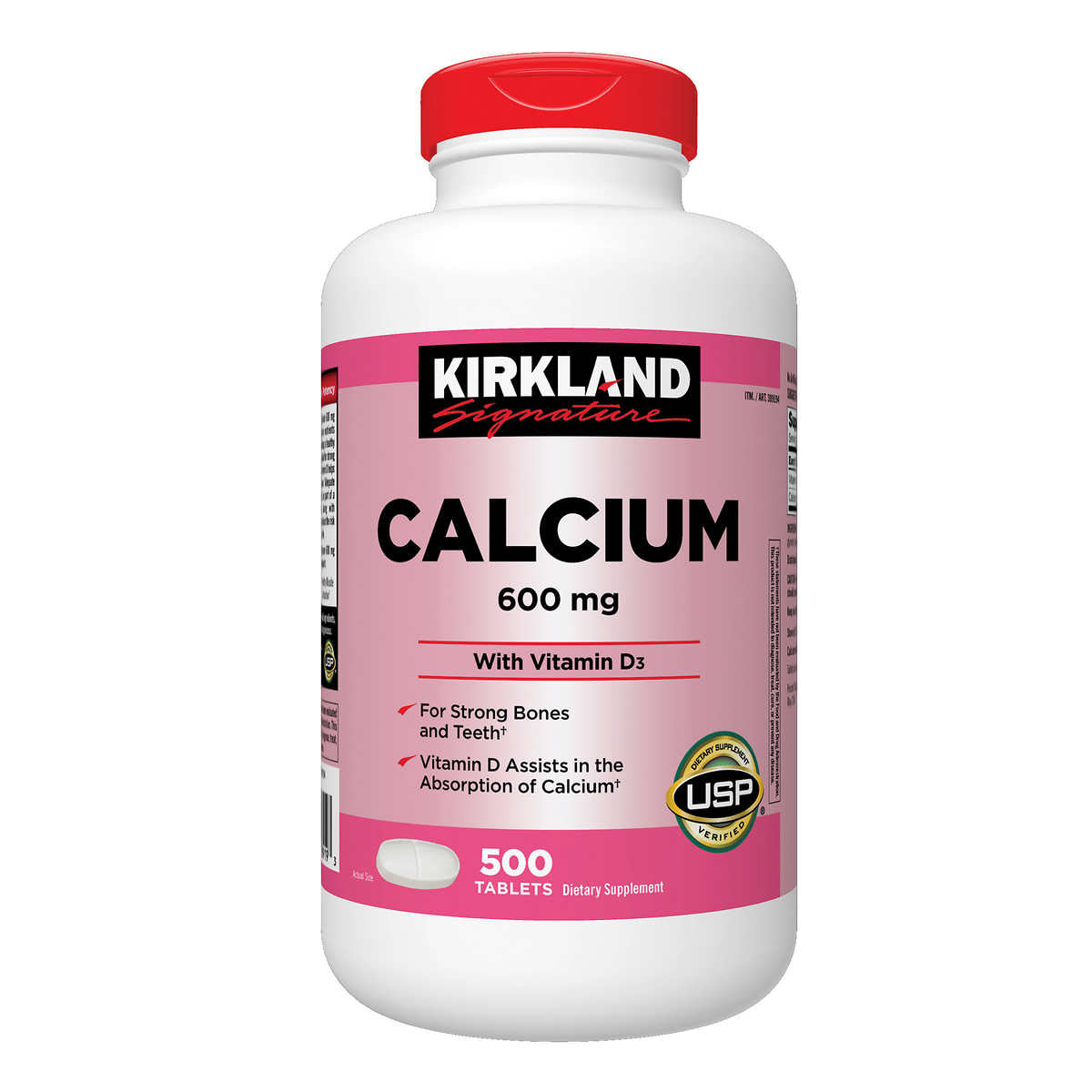 Kirkland Signature Calcium with Vitamin D3 Tablets, 500 ea