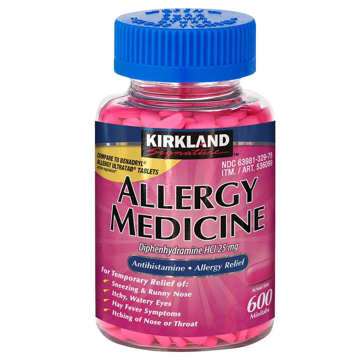 Kirkland Signature Allergy Medicine Minitabs, 600 ea