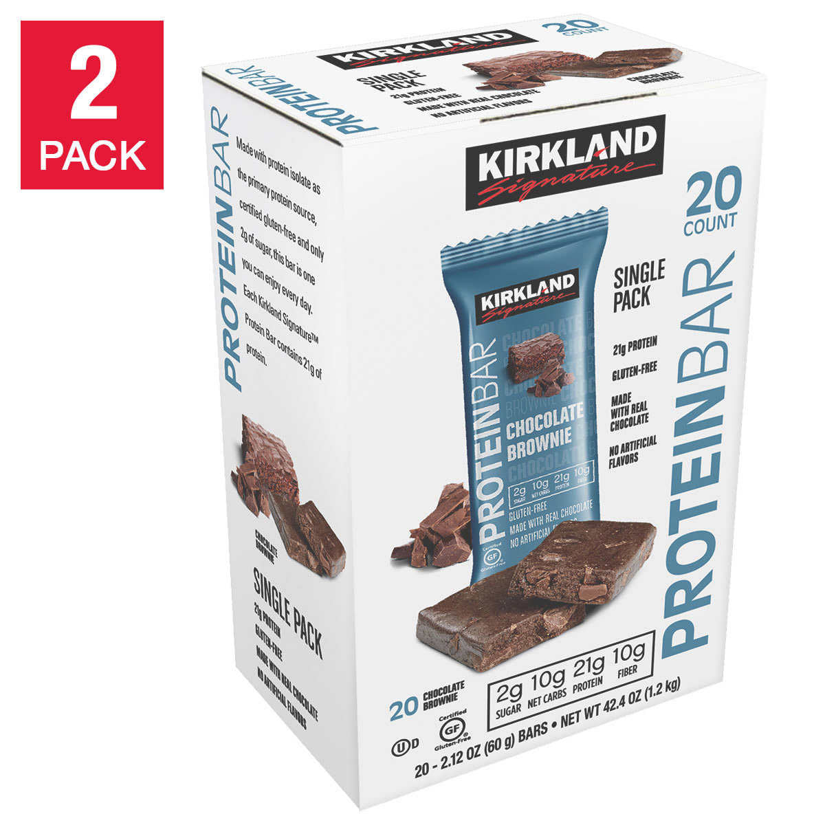 Kirkland Signature Protein Bars, Chocolate Brownie, 2 ea